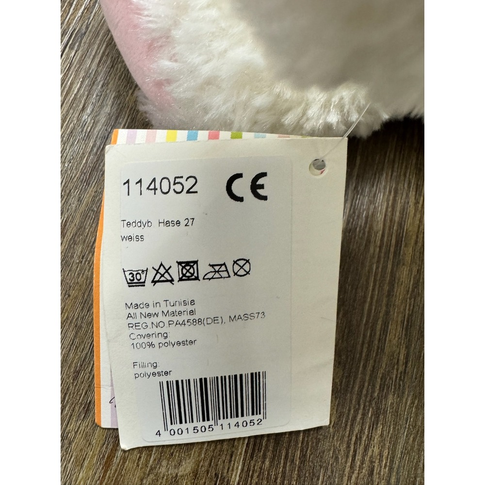 Steiff Teddy Bear in Easter Bunny Costume White Brown Hase Plush 114052 Tag - Picture 2 of 11